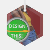 COOL! Ornament - Glass Hexagon Ornament - Custom (Voorkant)