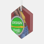 COOL! Ornament - Glass Hexagon Ornament - Custom (Voorkant links)