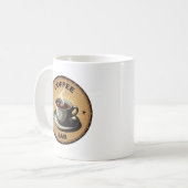 cool oud koffiebord  koffiemok (Voorkant links)