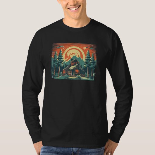 Cool Outdoor House in Mountains for Hostel T-shirt (Voorkant)