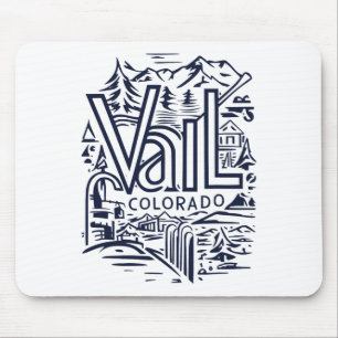 Cool Outdoor Skien Vintage Souvenir Bezoek Vail Co Muismat