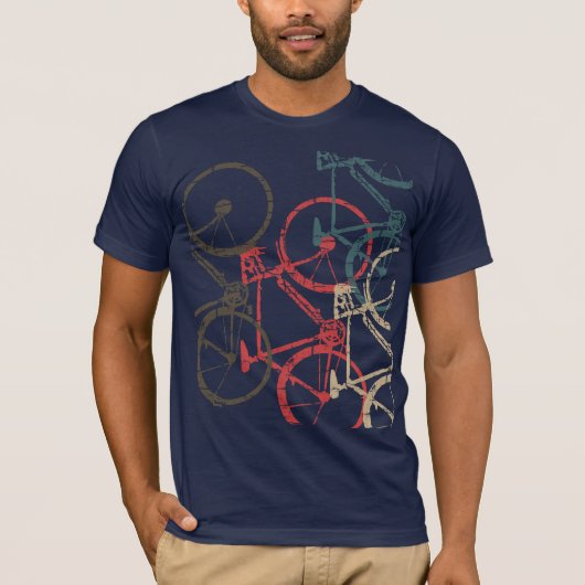 Cool Overlapped Bikes / Bicycles T-shirt (Voorkant)
