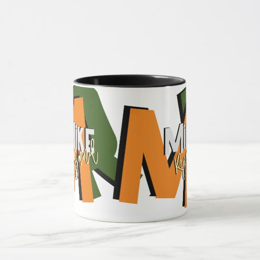 Cool Overmaatse Vetgedrukte Monogram Mok (Midden)