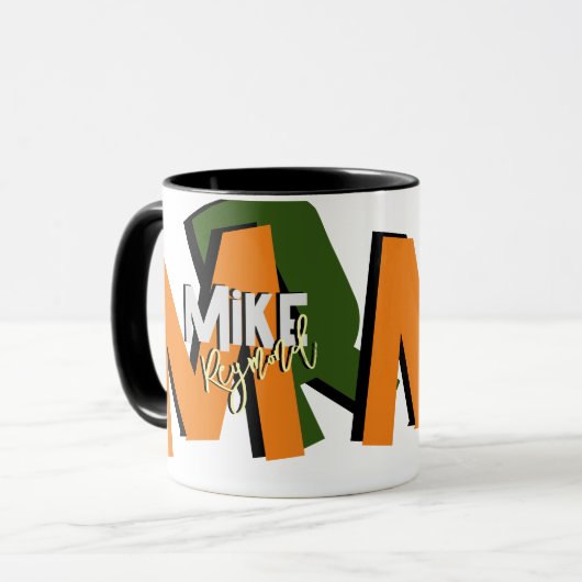 Cool Overmaatse Vetgedrukte Monogram Mok (Voorkant links)