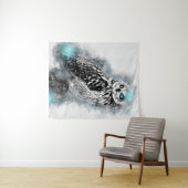 Cool Owl | Abstracte Waterverf Owl | Kloeiend gif Wandkleed (In Situ (horizontaal))