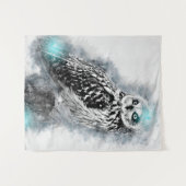 Cool Owl | Abstracte Waterverf Owl | Kloeiend gif Wandkleed (Voorkant (horizontaal))