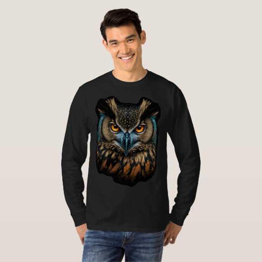 Cool Owl Illustration Graphics T-shirt (Voorkant volledig)