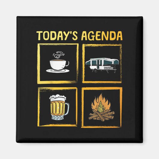 Cool P Up Camper Art For Men Women Caravan Pup Cam Magneet (Voorkant)