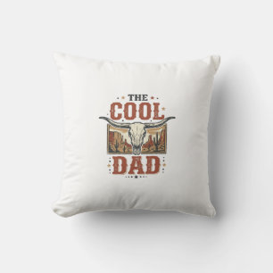 Cool Pa Western Longhorn Schedel Vintage T-shirt D Kussen