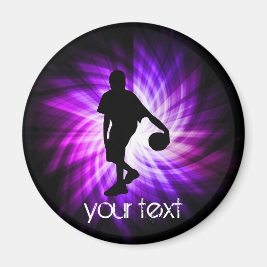 Cool Paars Basketball Magneet (Voorkant)