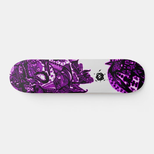 Cool Paars Black Abstract Persoonlijk Skateboard (Horizontaal)