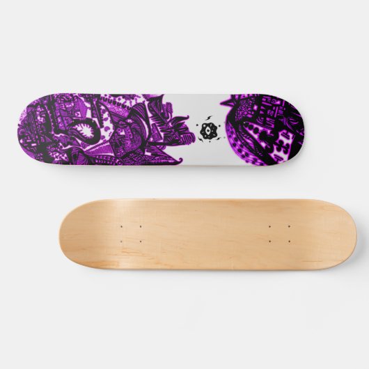 Cool Paars Black Abstract Persoonlijk Skateboard (Horizontaal)