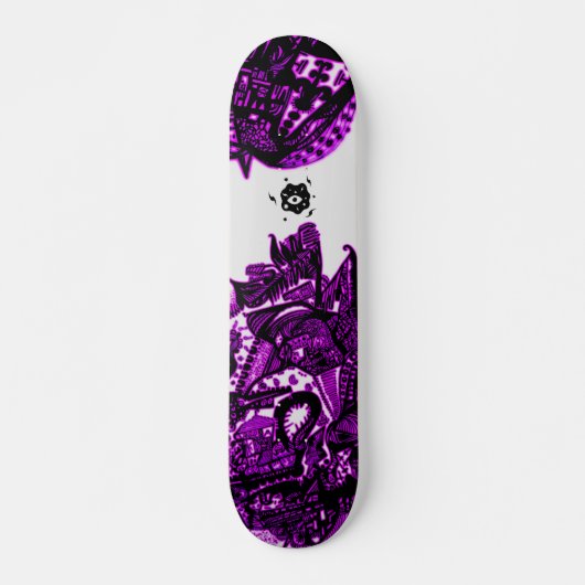 Cool Paars Black Abstract Persoonlijk Skateboard (Voorkant)