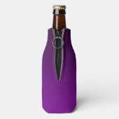 Cool Paars-Black Grainy Vignette Flesjeskoeler (Fles Achterkant)