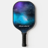 Cool Paars Blue Galaxy Night Sky Aangepaste tekstn Pickleball Paddle (Voorkant)