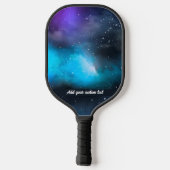 Cool Paars Blue Galaxy Night Sky Aangepaste tekstn Pickleball Paddle (Achterkant)