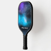 Cool Paars Blue Galaxy Night Sky Aangepaste tekstn Pickleball Paddle (Links)