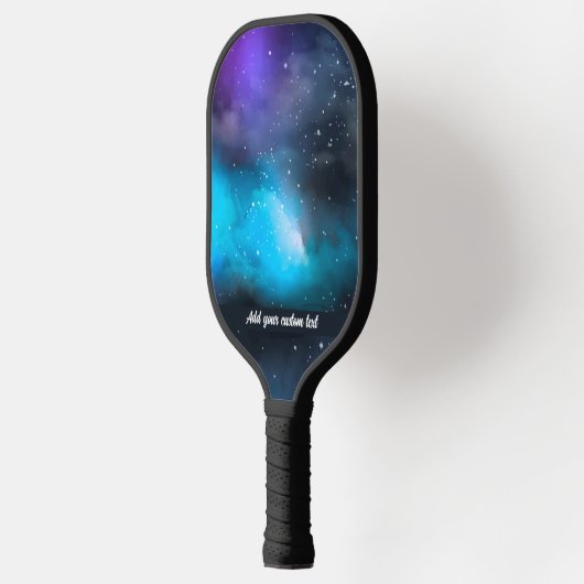 Cool Paars Blue Galaxy Night Sky Aangepaste tekstn Pickleball Paddle (Links)
