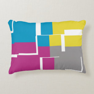 COOL Paars Blue Yellow Grey Pattern Accent Kussen