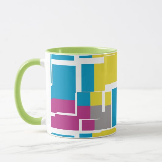 COOL Paars Blue Yellow Grey Pattern Mok (Links)