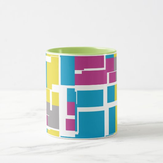 COOL Paars Blue Yellow Grey Pattern Mok (Midden)