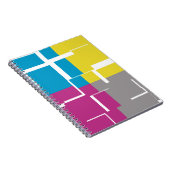 COOL Paars Blue Yellow Grey Pattern Notitieboek (Rechterzijde)