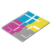 COOL Paars Blue Yellow Grey Pattern Notitieboek (Linkerzijde)