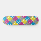 COOL Paars Blue Yellow Grey Pattern Persoonlijk Skateboard (Horizontaal)