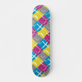 COOL Paars Blue Yellow Grey Pattern Persoonlijk Skateboard (Voorkant)