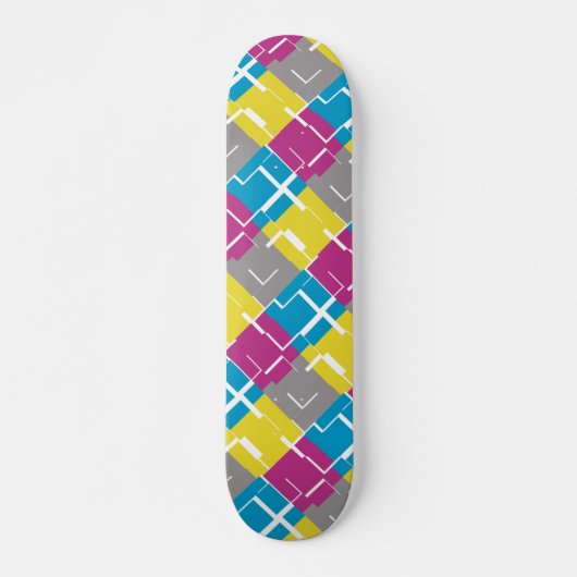 COOL Paars Blue Yellow Grey Pattern Persoonlijk Skateboard (Voorkant)