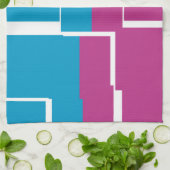 COOL Paars Blue Yellow Grey Pattern Theedoek (Gevouwen)