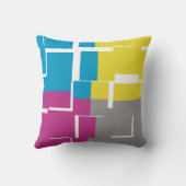 COOL Paars Blue Yellow Patroon Kussen (Achterkant)