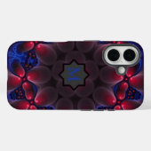 Cool Paars Digital Fractal Art Monogram Case-Mate iPhone Case (Achterkant (horizontaal))