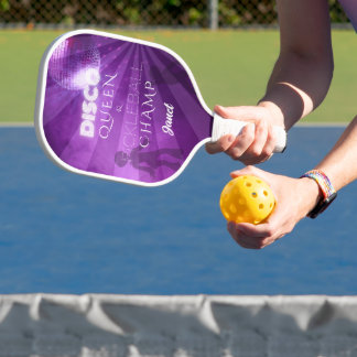 Cool Paars Disco Queen Pickleball Champ Paddle