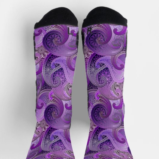 Cool Paars Paisley Pattern Sokken (Top)