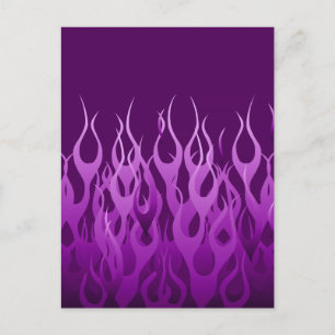 Cool Paars Racing Flames Design Briefkaart
