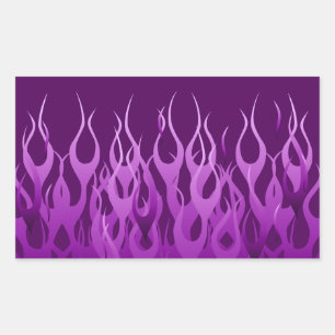 Cool Paars Racing Flames Design Rechthoekige Sticker