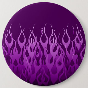 Cool Paars Racing Flames Design Ronde Button 6,0 Cm