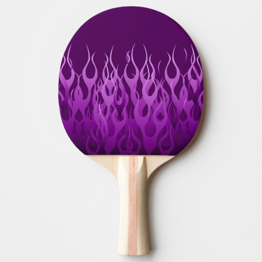 Cool Paars Racing Flames Design Tafeltennisbatje (Voorkant)
