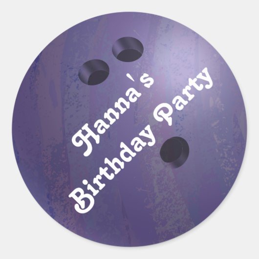 Cool Paarse Bowling Ball Custom Party Sticker (Voorkant)