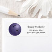 Cool Paarse Bowling Ball Return-adreslabels Etiket (Insitu)