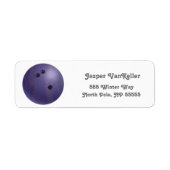 Cool Paarse Bowling Ball Return-adreslabels Etiket (Voorkant)