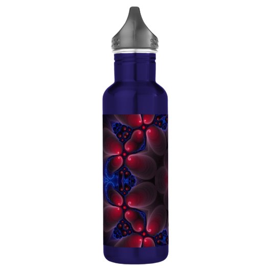 Cool Paarse digitale fractale kunst Waterfles (Links)