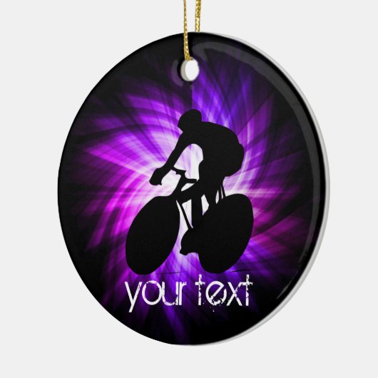 Cool Paarse Fietsen Keramisch Ornament (Links)