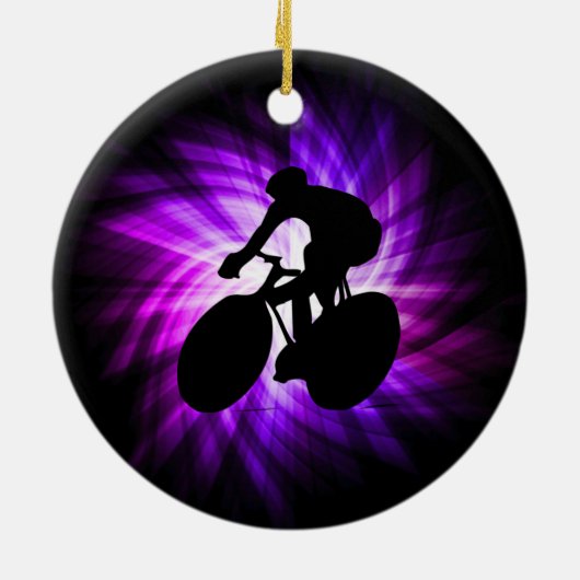Cool Paarse Fietsen Keramisch Ornament (Achterkant)