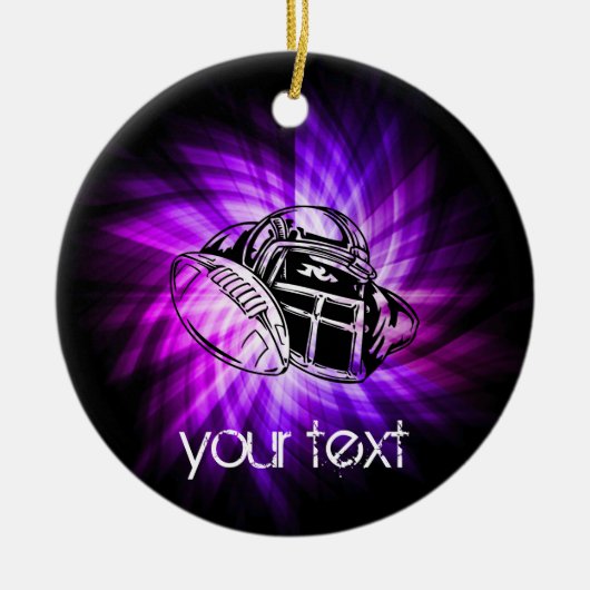 Cool Paarse Football Keramisch Ornament (Voorkant)
