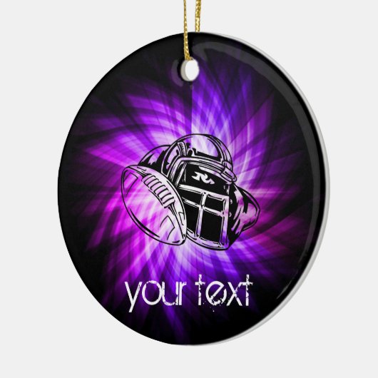 Cool Paarse Football Keramisch Ornament (Links)