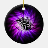 Cool Paarse Football Keramisch Ornament (Achterkant)