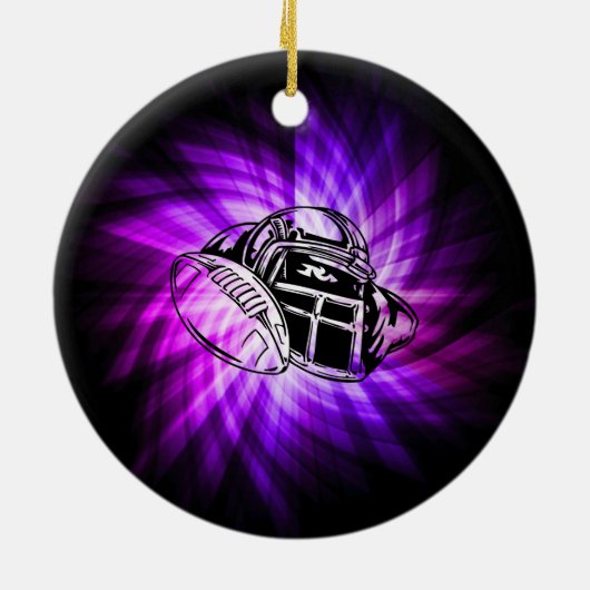 Cool Paarse Football Keramisch Ornament (Achterkant)
