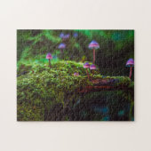 Cool Paarse Fungi Rainforest Moss Pushrooms Legpuzzel (Horizontaal)